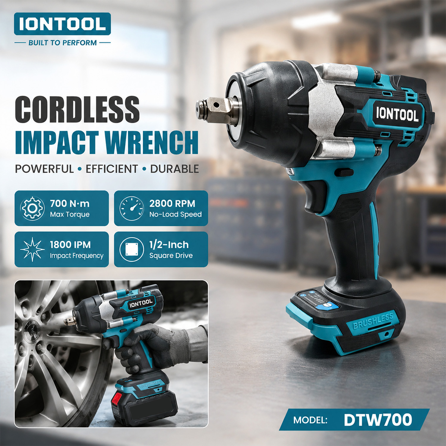 Workshop Tools In Engineering - Chave de Impacto Sem Fio Antiderrapante