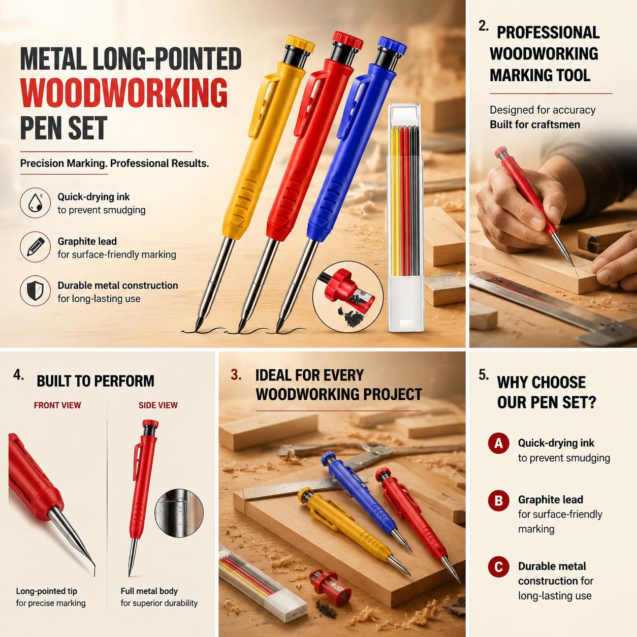 Workshop Tools In Engineering - Lápis Profissional de Metal com Ponta