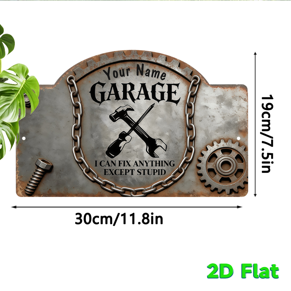 Placa de Metal Vintage Persona - Workshop Tools Name avaliação e preço