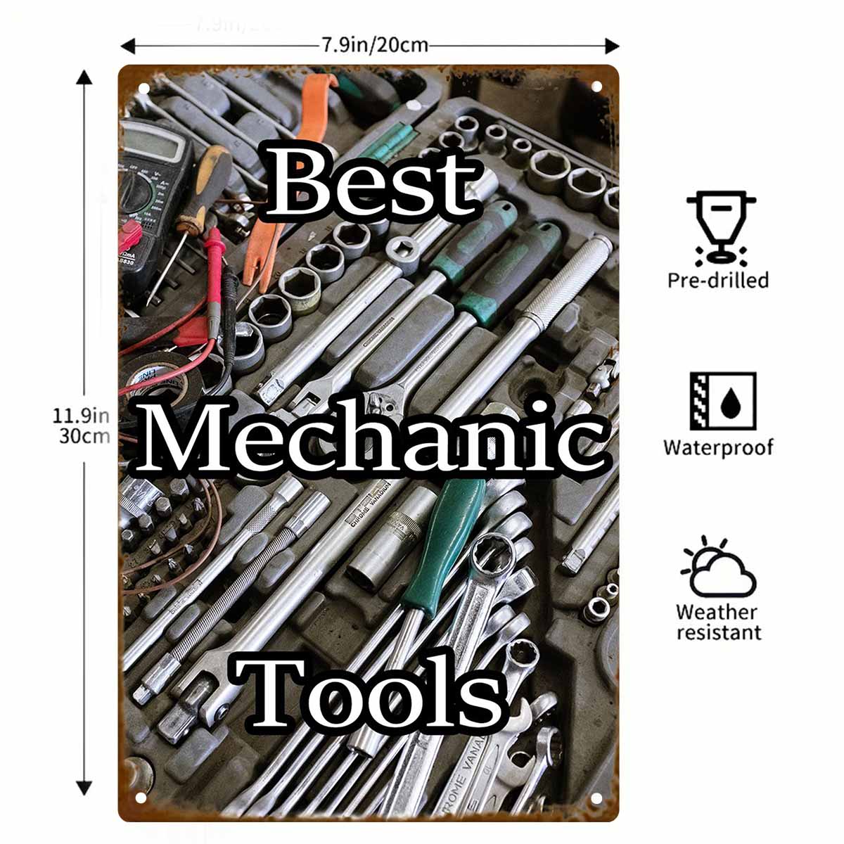 Placa de Metal Decorativa 2D P - Best Tools For Workshop avaliação e preço