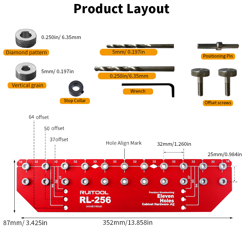 Conjunto de gabarito de pino d - Dowel Jig Kit avaliação e preço