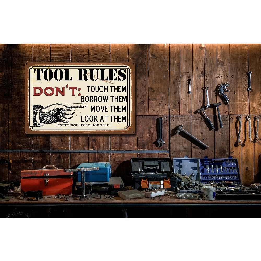 1 unidade Placa de Metal Perso - Workshop Tools Name avaliação e preço