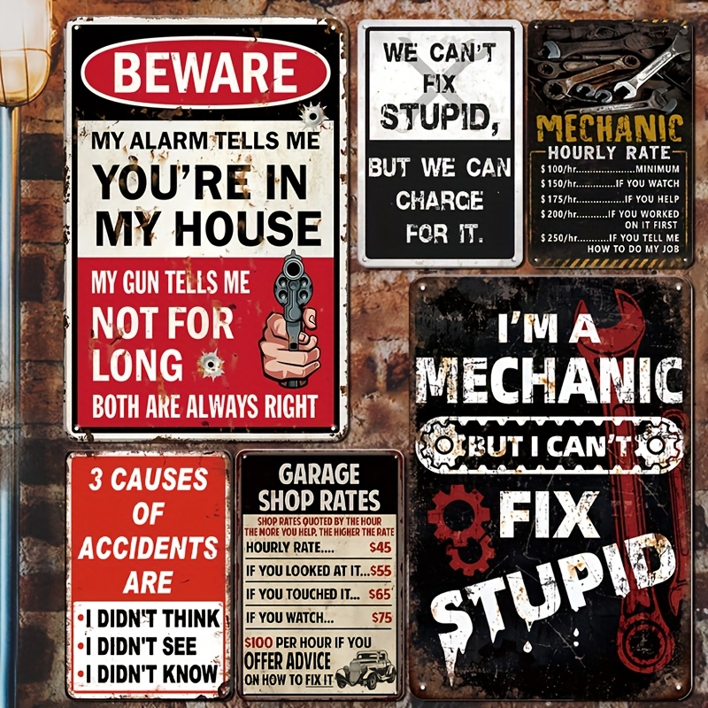 Conjunto de 6 Placas Decorativ - Workshop Tools Logo avaliação e preço