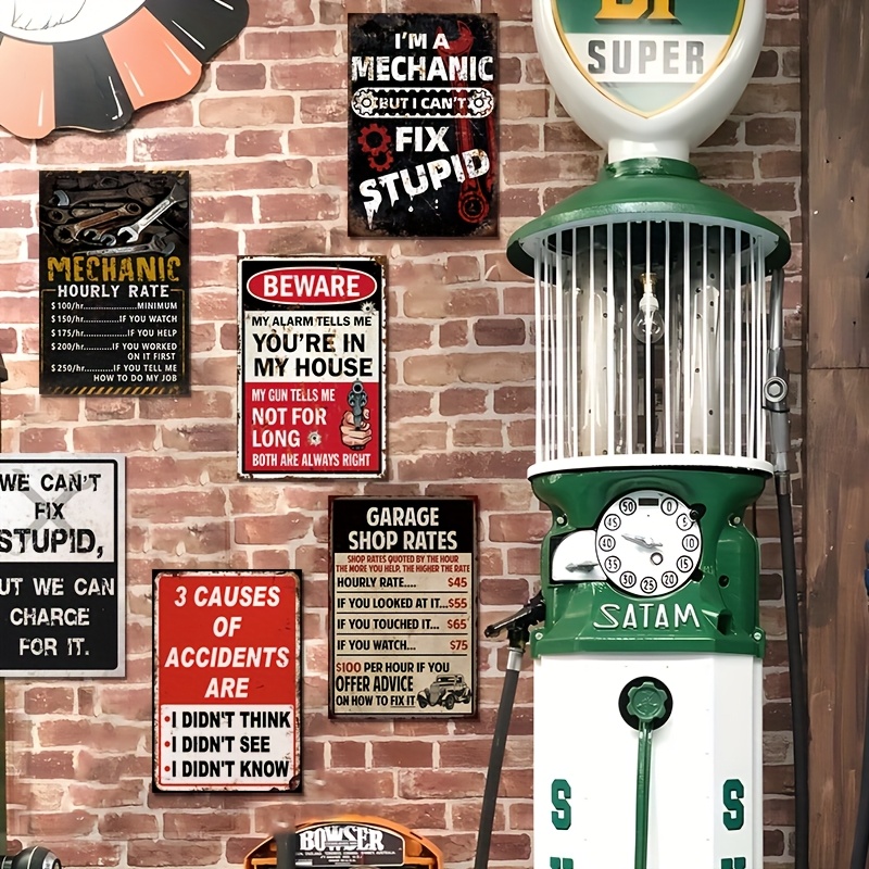 Conjunto de 6 Placas Decorativ - Workshop Tools Logo avaliação e preço